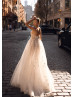 Spaghetti Straps Ivory Lace Tulle Airy Wedding Dress